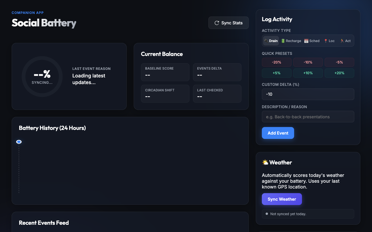 Social Battery Meter UI