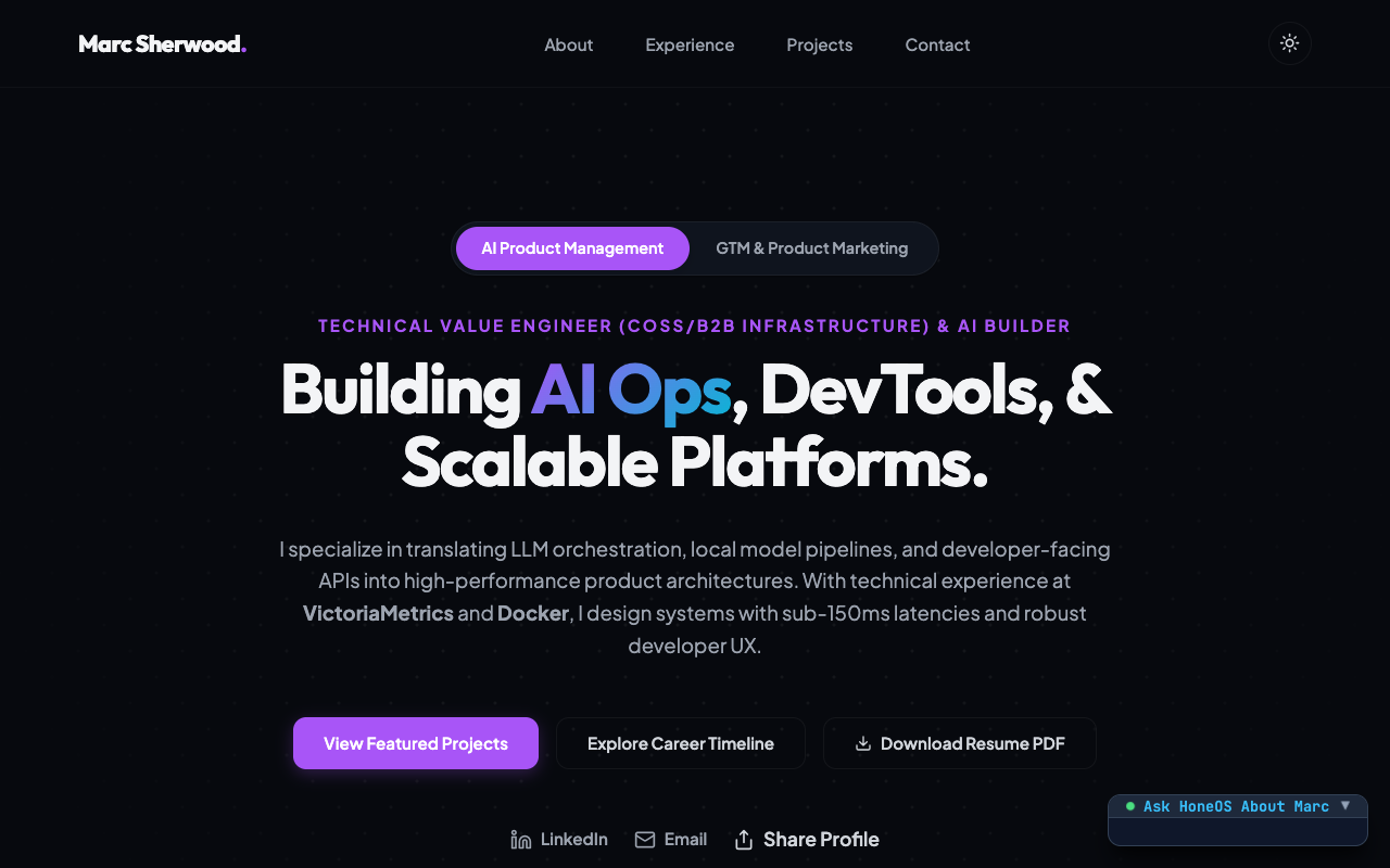 Personal Portfolio UI